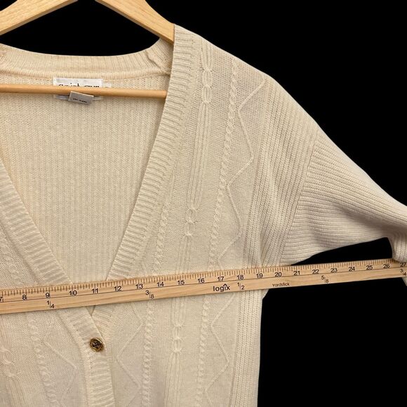 Saint Cyr Vintage Cream Wool Angora Blend Cableknit 4 Button Cardigan Size M - Picture 8 of 8